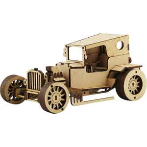 3D Sergi Ahşap T-Bucket Nostaljik Araba Maketi 144 Parça
