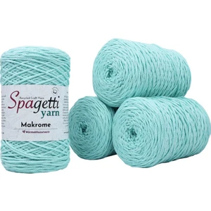 Spagettiyarn Mint Yeşil Makrome İp 4'lü Set