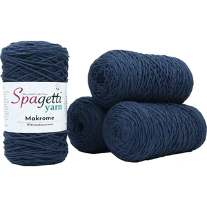 Spagettiyarn Lacivert Makrome İp 4'lü Set