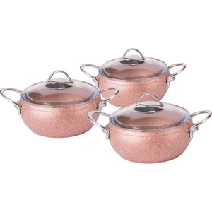 Özkent 6 Parça Granit Güveç Set Rose Gold Sap