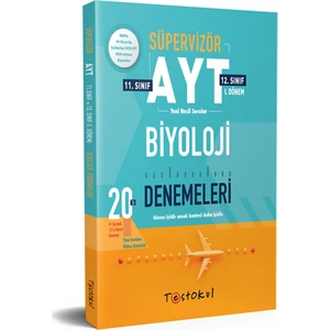 Test Okul Yayınları Süpervizör AYT Biyoloji Denemeleri 20 Li 8 Sarmal 12 Genel Deneme 11 ve 12.sınıf 1.Dönem
