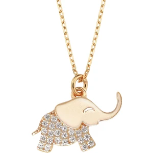 Altın Sepeti Rose Gümüş Sevimli Fil Kolye