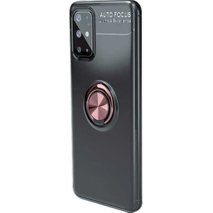 Tekno Grup Samsung Galaxy S20 Plus Kılıf Ultra Korumalı Yüzüklü Manyetik Ravel Silikon Siyah Rose