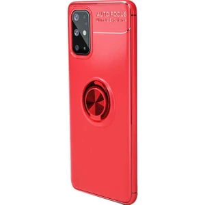 Tekno Grup Samsung Galaxy S20 Plus Kılıf Ultra Korumalı Yüzüklü Manyetik Ravel Silikon Kırmızı