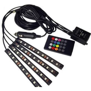 Ayak Altı 9 LED Araç Içi Sese Duyarlı Rgb LED Kumandalı