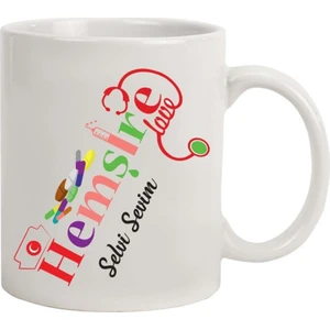 Hediye Rengi İsme Özel Hemşire Temalı Kupa Bardak