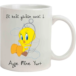 Hediye Rengi İsme Özel Sevimli Civciv Temalı Kupa Bardak