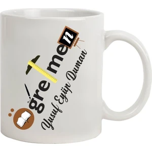 Hediye Rengi İsme Özel Öğretmen Temalı Kupa Bardak