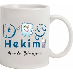 Hediye Rengi İsme Özel Kupa Bardak - Diş Hekimi