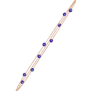 By Barun Lacivert Nazar Boncuklu Bileklik  Rose