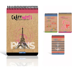 Craft Notes Spiralli Sert Kapak 100 Yaprak Çizgili Bloknot A5 4'lü