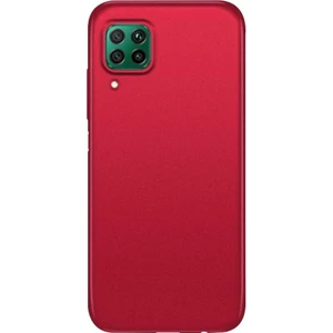 Huawei P40 Lite Kılıf Zore Premier Mat Esnek Silikon Kapak + Cam Kırmızı