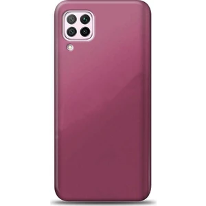 Huawei P40 Lite Kılıf Zore Premier Mat Esnek Silikon Kapak + Cam Mürdüm