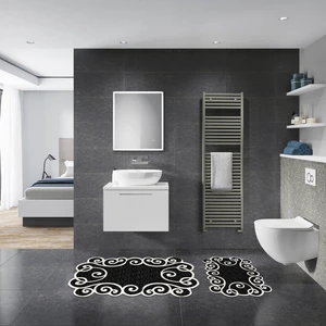 Alanur Stil Özel Kesim Yıkanabilir Kaymaz Taban 2'li Paspas Seti Klozet Takımı ST210109SY