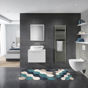 Alanur Florya Özel Kesim Yıkanabilir Kaymaz Taban 2'li Paspas Seti Klozet Takımı ST210117MA