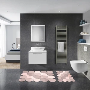 Alanur Florya Özel Kesim Yıkanabilir Kaymaz Taban 2'li Paspas Seti Klozet Takımı ST210117PU