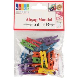 Ahşap Mandal Renkli 3.5 cm Büyük Boy Sanatsal Projeler İçin Uygun