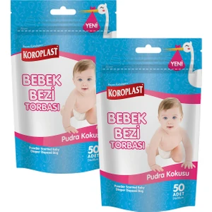 Bebek Bezi Torbası Pudra Kokulu 24X38 - 50'li x 2 Adet Avantajlılı
