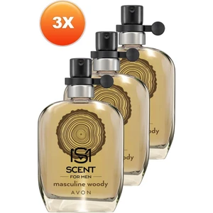 Scent Masculine Woody Erkek Parfüm Edt 30 Ml. Üçlü Set