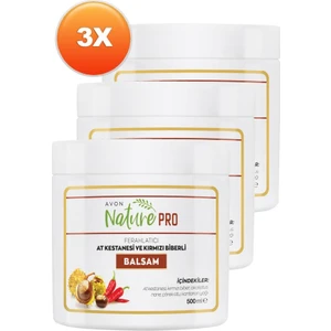 Nature Pro At Kestanesi ve Kırmızı Biberli Balsam 500 ml 3'lü Set