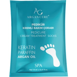 Argan Cure Pedikür Keratin Bakım Çorabı Yoğun Nem Etkisiyle 14 ml SPA Uygulaması İçin
