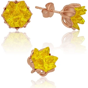 Papatya Silver Lotus Çiçeği Taşlı Gümüş Küpe