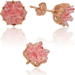 Papatya Silver Lotus Çiçeği Taşlı Gümüş Küpe