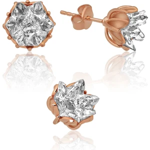 Papatya Silver Lotus Çiçeği Taşlı Gümüş Küpe