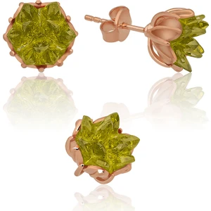 Papatya Silver Lotus Çiçeği Taşlı Gümüş Küpe