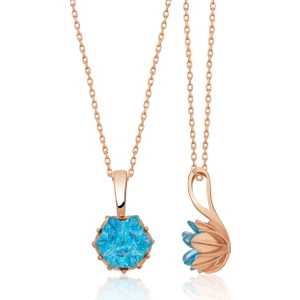 Papatya Silver Lotus Çiçeği Taşlı Kadın Kolye