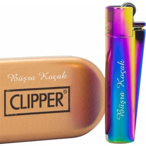 Clipper Isme Özel Metal Çakmak Çok Renkli