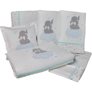 Pudradecor Uçan Fil Bebek Uyku Seti / Mint Gri