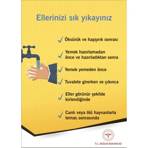Uyarı Levhaları Ellerimizi Sık Yıkayınız 25 x 35 cm