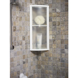 Döner Raflı Banyo Köşe Rafı Köşelik Beyaz
