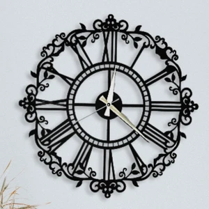 Soft Art Home Black Country Metal Duvar Saati - 50 x 50 cm