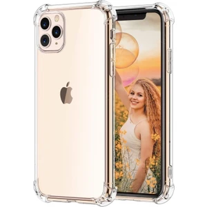 Apple iPhone 11 Pro Şeffaf Airbag Antishock Silikon Kılıf ve Tam Kaplayan Hayalet Ekran Koruyucu Cam