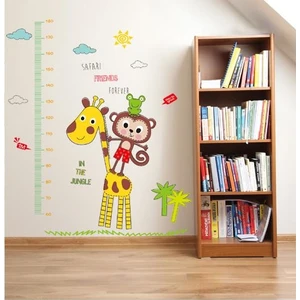 Crystal Kids Gelişim Ölçen Çocuk Odası Maymun ve Zürafa Duvar Sticker