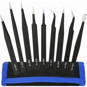 Esd 9'lu Paslanmaz Çelik Hassas Anti Statik Cımbız Kiti