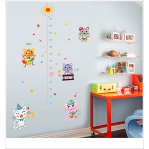 Crystal Kids Çocuk Odası Boy ve Gelişim Ölçer Sevimli Kediler Duvar Sticker