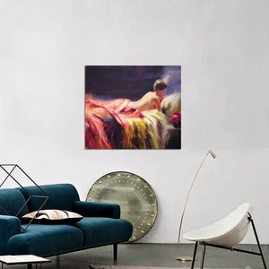 Yağlı Boya Uzanan Kadın Kanvas Tablo