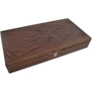 Star Oyun Aletleri Oymalı Masif Tavla Şık Tasarım 25x49x7,5 Cm Ahşap Oyun Takımı