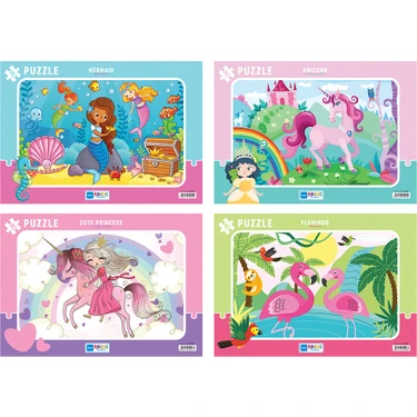 Blue Focus Frame Puzzle - 4'lü Set 30 Parça Fiyatı