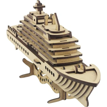 HBV 3D Ahşap Cruise Gemi Maketi, 71 Parça, 38x30x0,3 cm – Yetişkin ve Çocuklar İçin Eğlenceli Hobi
