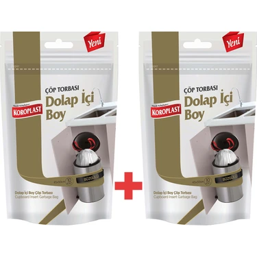 Koroplast Dolap Içi Boy Büzgülü Çöp Torbası 45X50CM - 10'lu x 2 Adet