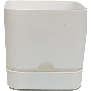 Poliwork Kare Tabaklı Saksı 1,5 Lt – 13x12 cm Modern Kare Tasarım