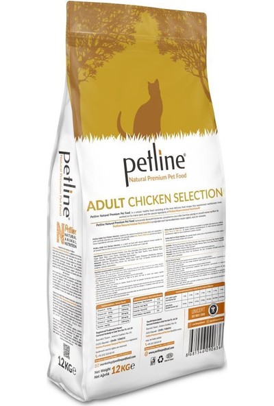 Pet Line Natural Premium Chicken Tavuklu Yetişkin Kedi Maması 12 kg