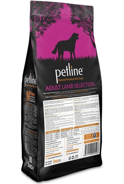 Pet Line Natural Premium Lamb Kuzu Etli Yetişkin Köpek Maması 3 kg