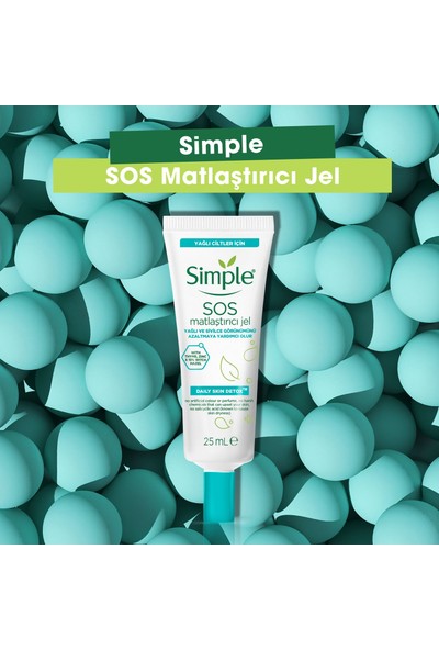 Simple Daily Skin Detox SOS Yağlı/Karma Ciltler İçin SOS Sivilce Jeli / Matlaştırıcı Jel 25 Ml