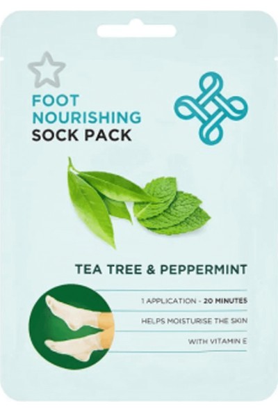 Superdrug Foot Pack Tea Tree&Pepperm.Peelıng Socks
