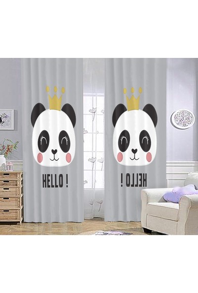 Bebişim Halı Sevimli Panda Bİ94 Çocuk Odası Fon Perde 70 x 260 cm